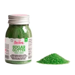Azúcar brillante verde 100 g - Decora