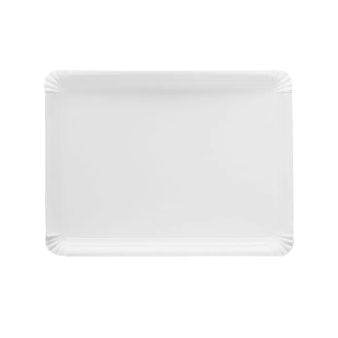 Bandeja de cartón estucada blanca 22 x 28 cm