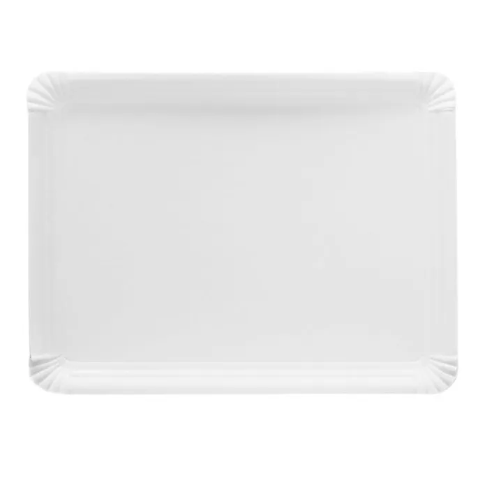 Bandeja de cartón estucada blanca 26 x 34 cm