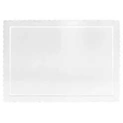 Bandeja rectangular ondulada blanca 35 x 25 cm