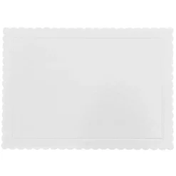 Bandeja rectangular ondulada blanca 40,5 x 30,5 cm