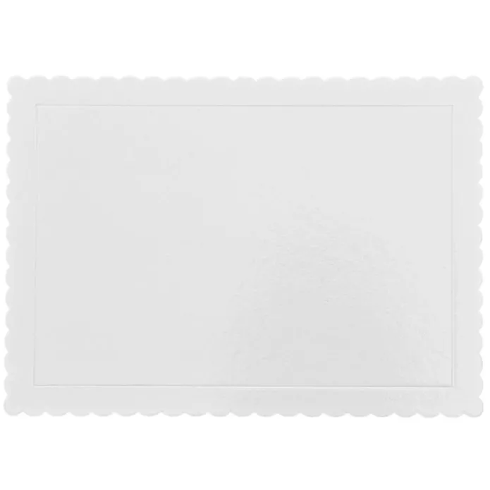 Bandeja rectangular ondulada blanca 40,5 x 30,5 cm