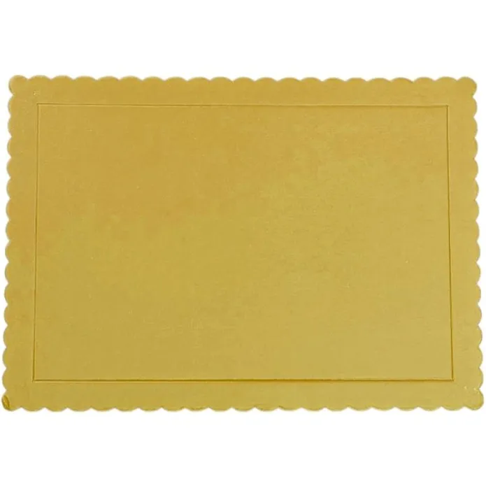 Bandeja rectangular ondulada dorada 40,5 x 30,5 cm