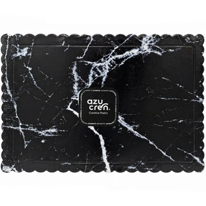 Bandeja rectangular ondulada mármol negro 40 x 30 cm
