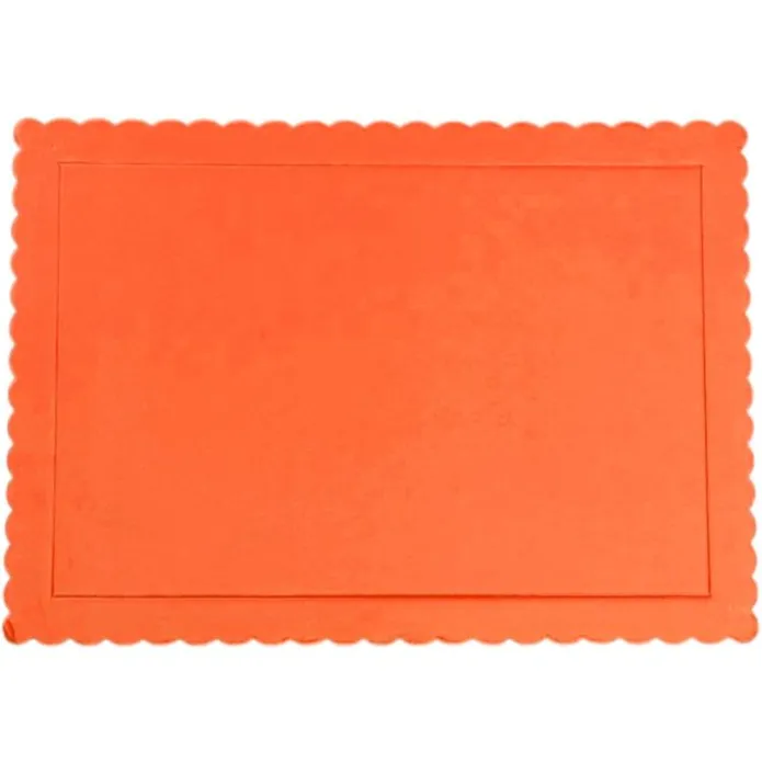 Bandeja rectangular ondulada naranja 40 x 30 cm