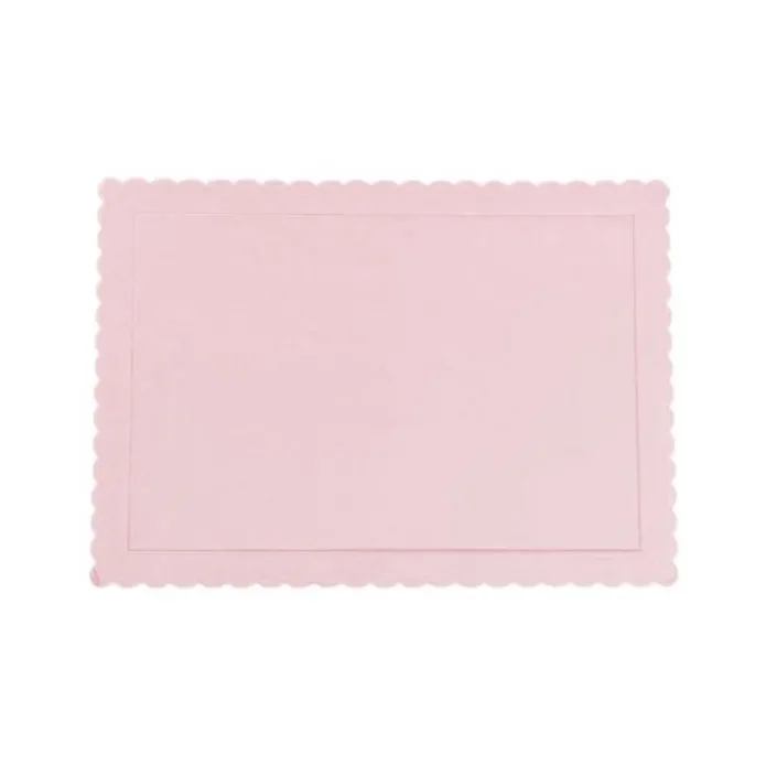 Bandeja rectangular ondulada rosa bebé 30 x 25 cm