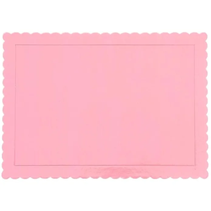 Bandeja rectangular ondulada rosa bebé 40 x 30 cm