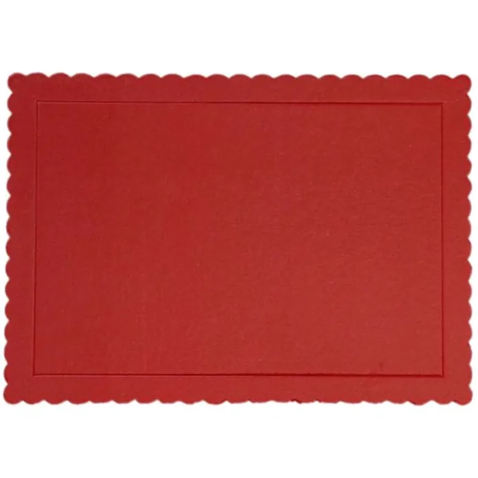 Bandeja rectangular ondulada roja 40 x 30 cm