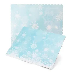 Bandeja rectangular ondulada copos de nieve 30 x 25 cm