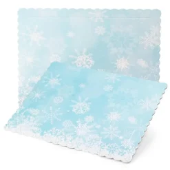 Bandeja rectangular ondulada copos de nieve 40 x 30 cm