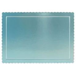 Bandeja rectangular ondulada azul bebé metalizada 35 x 25 cm - Pastry Colours