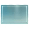 Bandeja rectangular ondulada azul bebé metalizada 40 x 30 cm