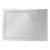 Bandeja rectangular ondulada plateada metalizada 35 x 25 cm