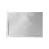 Bandeja rectangular ondulada plateada metalizada 30 x 25 cm