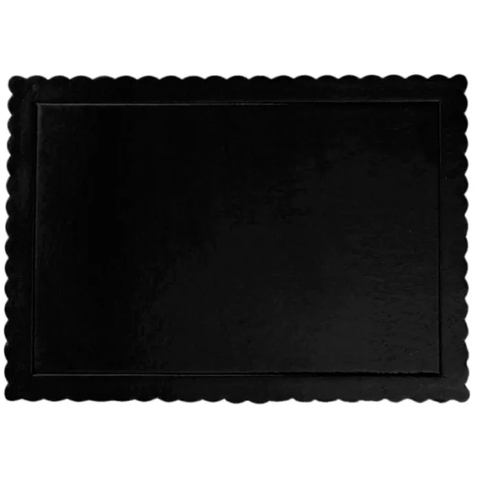 Bandeja rectangular ondulada negra 40,5 x 30,5 cm