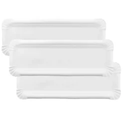 Bandejas de cartón estucadas blancas 12,5 x 38 cm (100)