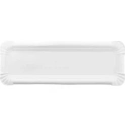 Bandejas de cartón estucadas blancas 12,5 x 38 cm (100)