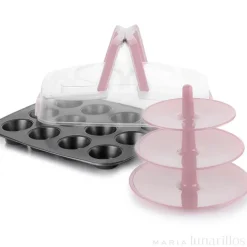 Bandeja, transportador y stand cupcakes 3 en 1 - Ibili