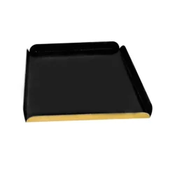 Base cuadrada negra y dorada con borde 21,8 x 21,8 cm