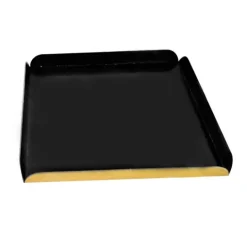 Base cuadrada negra y dorada con borde 27,8 x 27,8 cm