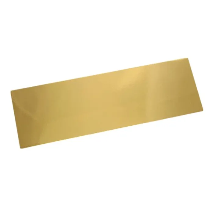 Base dorada para caja de plástico transparente para turrón 25,7 x 8,3 cm
