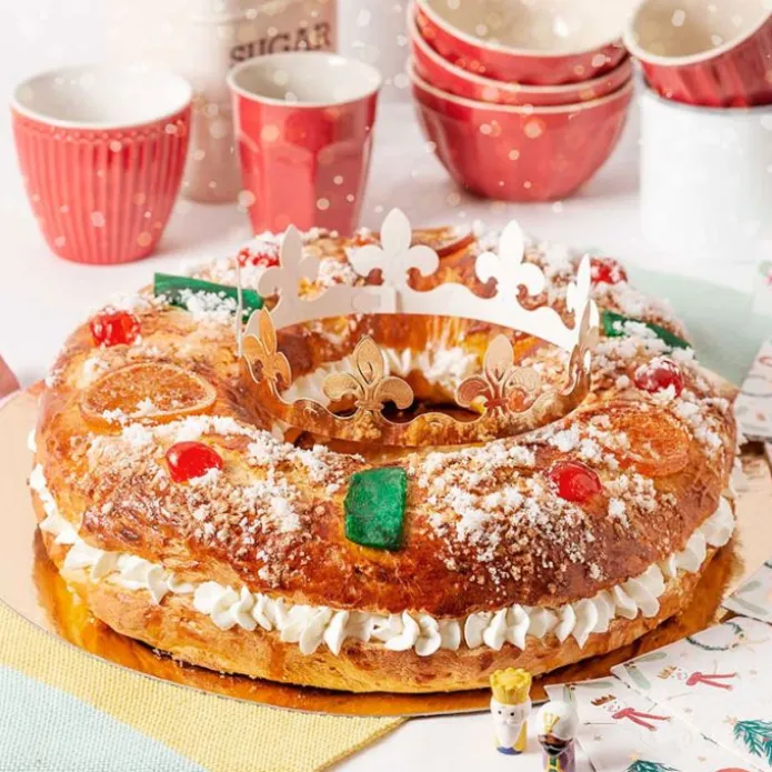Base para roscón de Reyes negra y dorada 40 cm