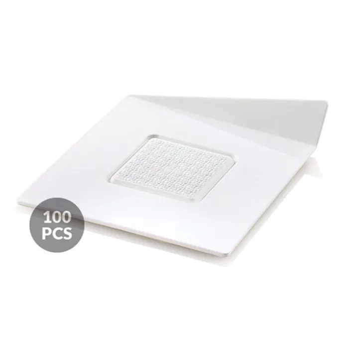 Bases para servir cuadradas blancas (100) - Silikomart Professional