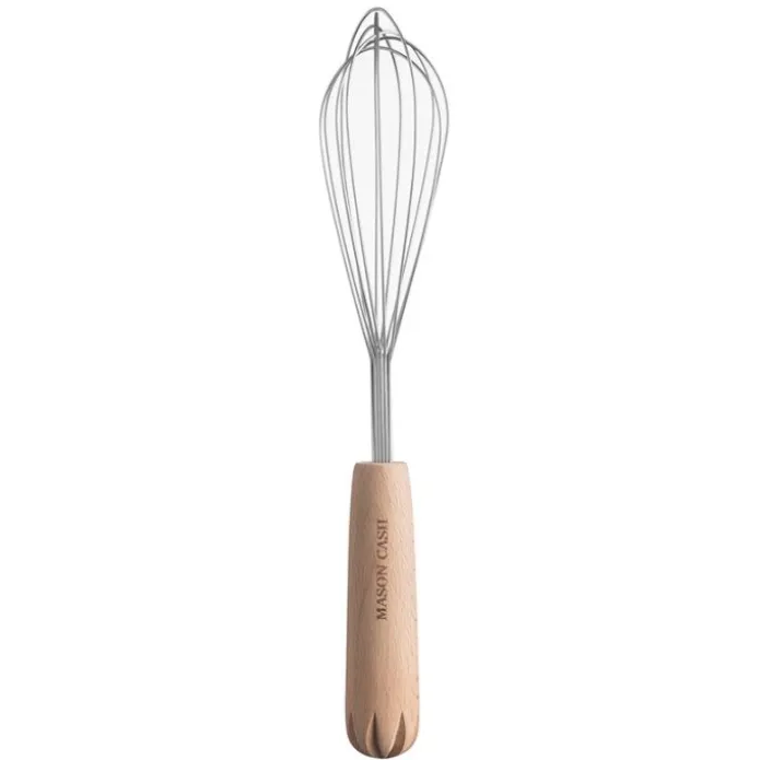 Batidor de varillas de acero inoxidable 2 en 1 con mango exprimidor de madera 29 cm - Mason Cash