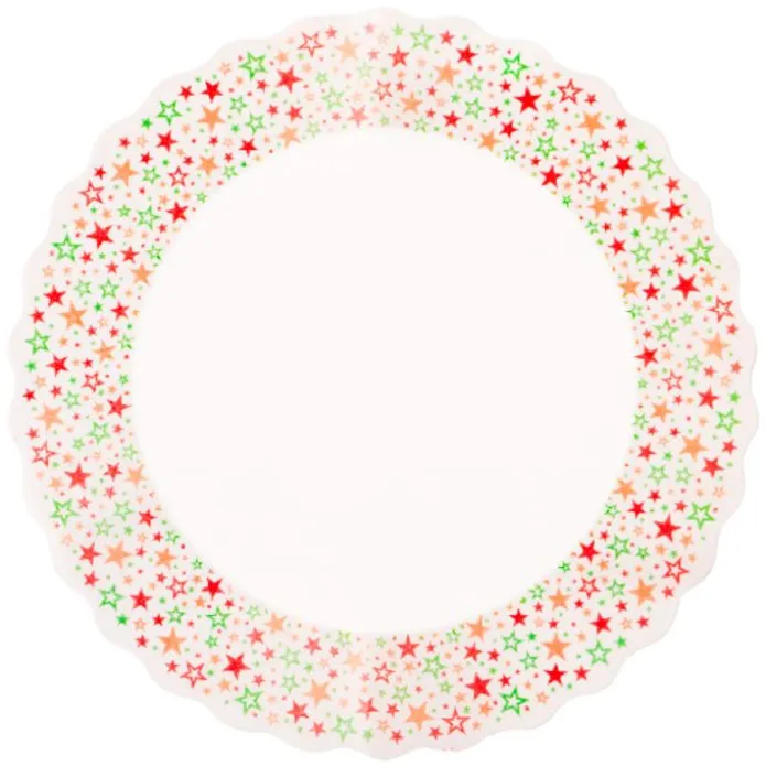 Blondas blancas estrellas Navidad 30 cm (10) - Decora
