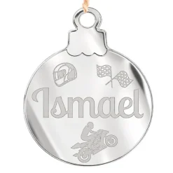 Bola personalizada grabada para árbol de Navidad - Motorista