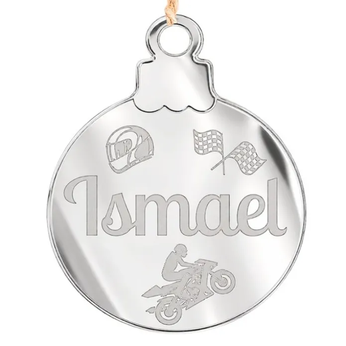 Bola personalizada grabada para árbol de Navidad - Motorista