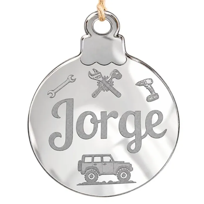 Bola personalizada grabada para árbol de Navidad - Mecánico