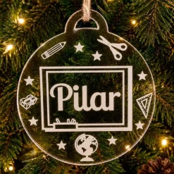 Bola personalizada grabada para árbol de Navidad - Profe