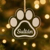 Bola personalizada grabada para árbol de Navidad - Huella de mascota