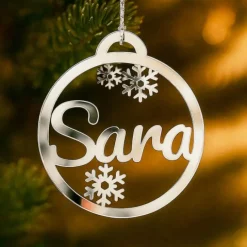 Bola personalizada para árbol de Navidad - Copos de nieve