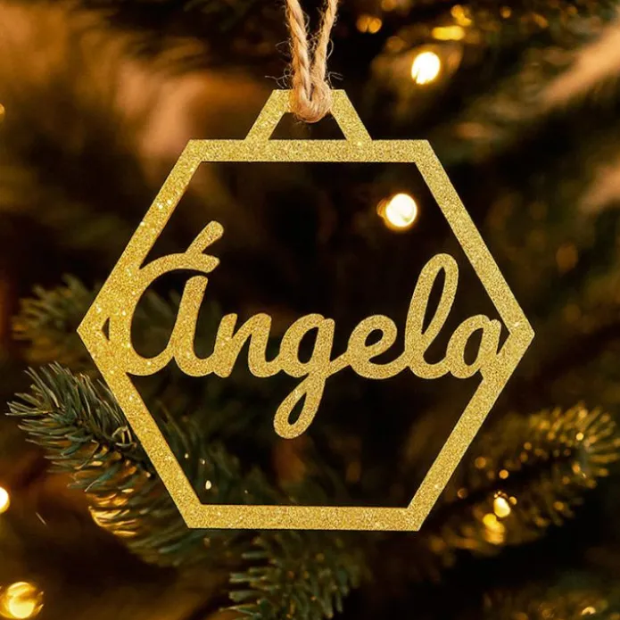 Bola personalizada para árbol de Navidad - Hexágono simple