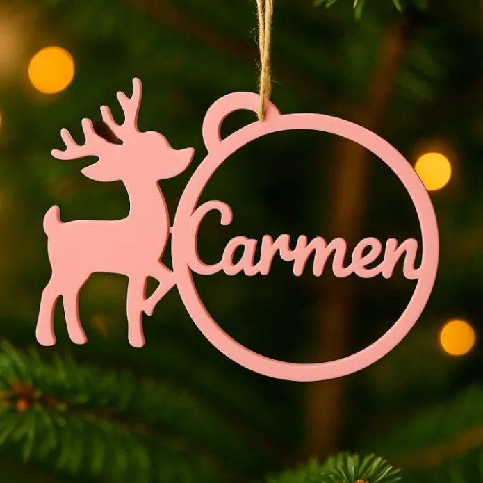 Bola personalizada para árbol de Navidad - Reno