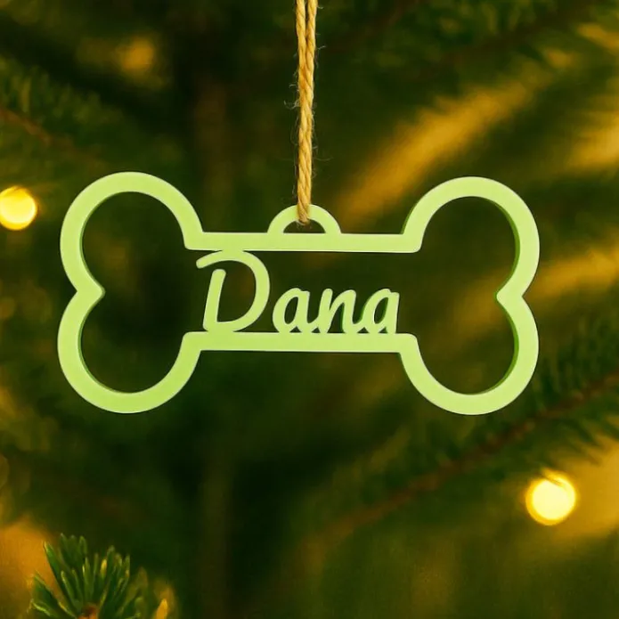 Bola personalizada para árbol de Navidad - Hueso de mascota