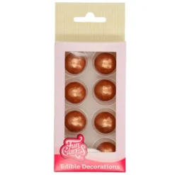 Bolas de chocolate con purpurina bronce (8) - Sin gluten - Funcakes