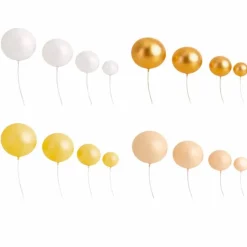 Bolas decorativas amarillas, beige, blancas y doradas (32) - Azucren