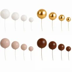 Bolas decorativas marrones, beige, blancas y doradas (32) - Azucren