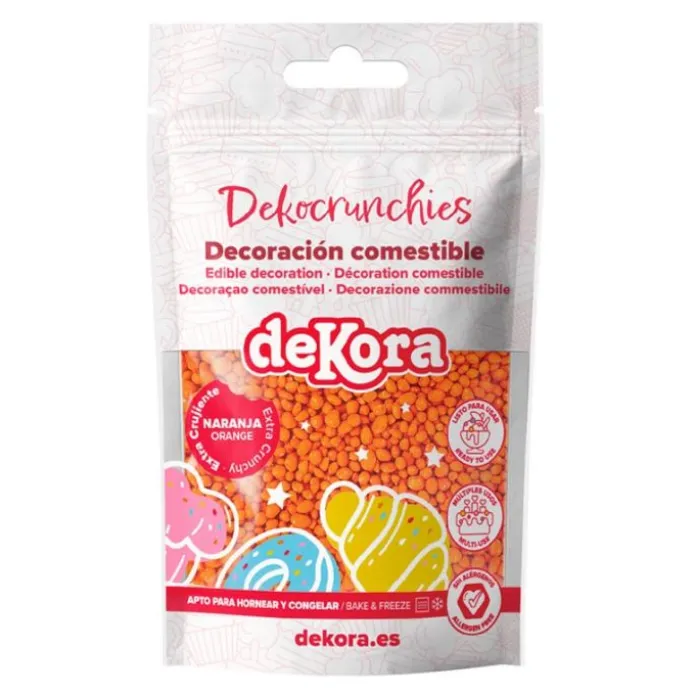 Bolitas de azúcar Dekocrunchies sabor naranja 100 g - Dekora