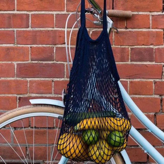 Bolsa para la compra de rejilla azul marino - Algodón orgánico - Rex London