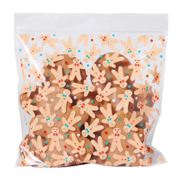 Bolsas cierre zip para dulces y caramelos muñecos jengibre Navidad (20) - PME