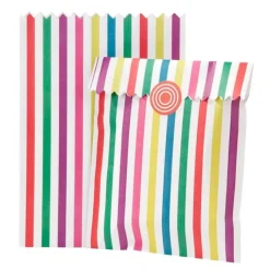 Bolsas de papel rayas multicolor (10) - Talking Tables