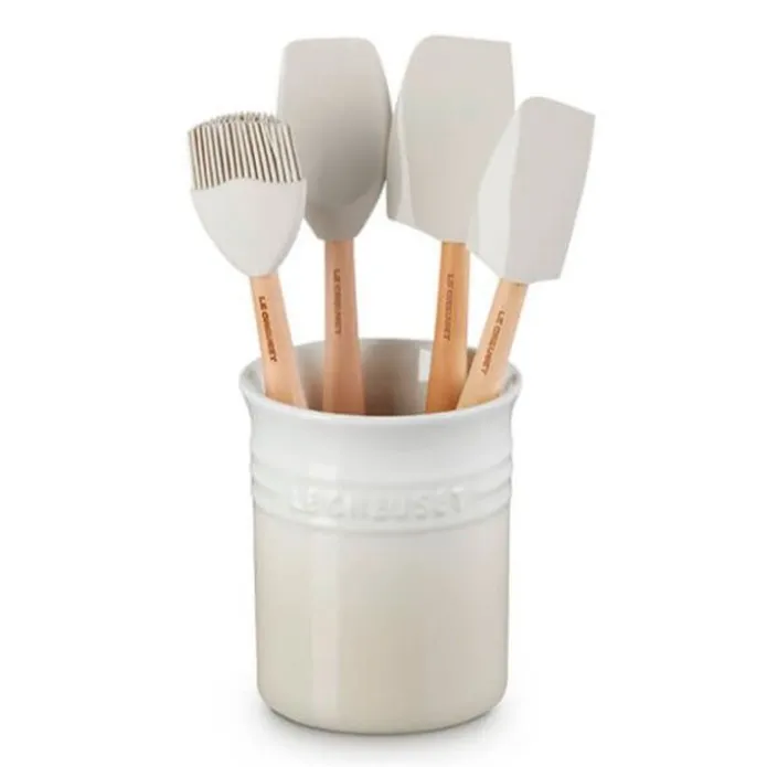 Bote con 4 espátulas Merengue - Cerámica de gres - Le Creuset