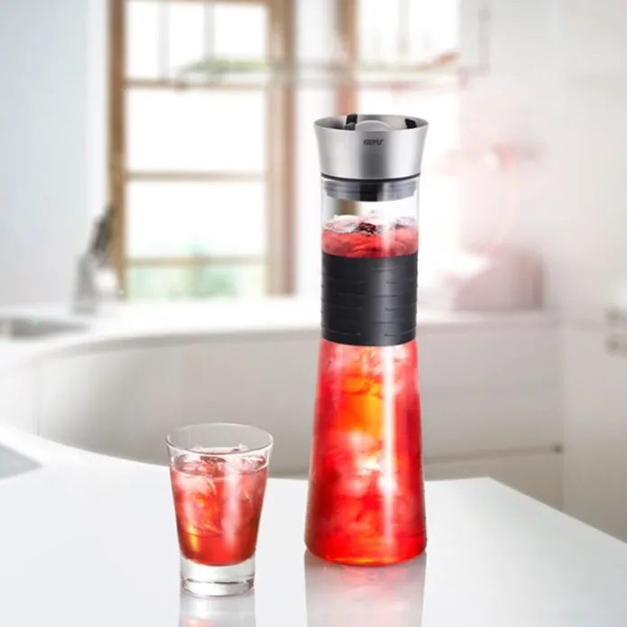 Botella con tapa 1 litro CASCADA - Vidrio - Gefu