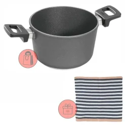 Cacerola antiadherente Titanium Nowo Inducción alta 28 cm - Aluminio fundido - Woll + REGALO paño