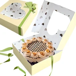 Caja corazones champán San Valentín 20 x 20 x 7,5 cm - Pastkolor