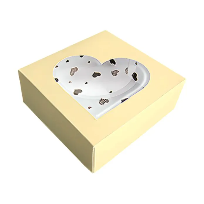 Caja corazones champán San Valentín 20 x 20 x 7,5 cm - Pastkolor